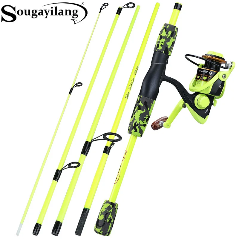 Spincast Reel - Sougayilang Combo Canne à Pêche Portable